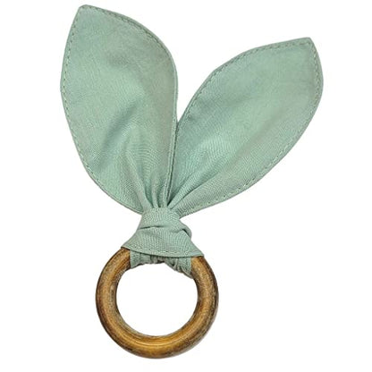 Maison Charlo | Set of 4 Water Green Bunny Ears Napkin Rings | Easter Decorations for Table