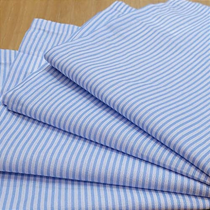 Charlo's Set of 4 Blue Striped 100% Cotton Cloth Napkins 15" by 15" Washable Reusable