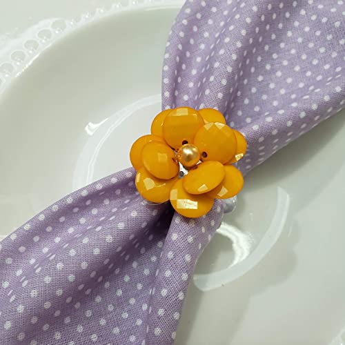 Charlo's Set of 4 Lilac Polka Dot 100% Cotton Cloth Napkins 15" by 15" Washable Reusable