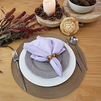 Charlo's Set of 4 Lilac 100% Cotton Solid Cloth Napkins 15" by 15" Washable Reusable