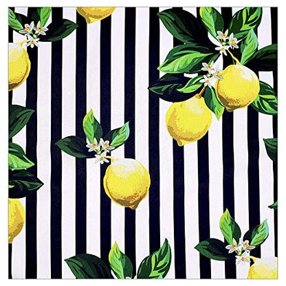 Charlo's Cloth Napkins Set of 4 Charlo's Sicilian Lemon 16" by 16" - Black