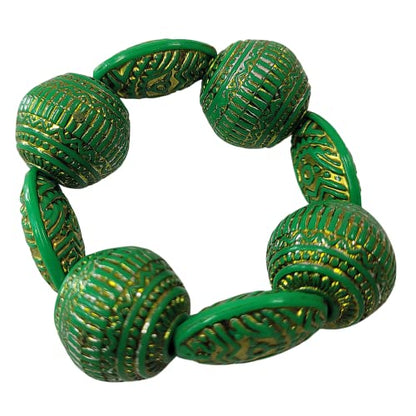 Set of 4 Beaded Green Mix Ball Napkin Ring