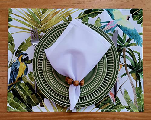 Charlo's Set of 4 Waterproof Rectangular Placemats Brazilian Parrot 17X13