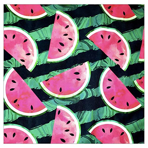 Charlo's Cloth Napkins Set of 4 Watermelon Fruit 16" by 16" - Pink