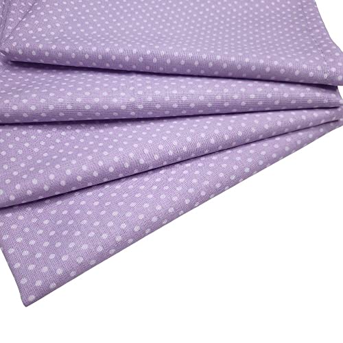 Charlo's Set of 4 Lilac Polka Dot 100% Cotton Cloth Napkins 15" by 15" Washable Reusable