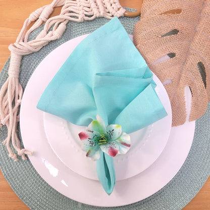 Maison Charlô | Set of 6 Turquoise Small Astromelia Napkin Rings