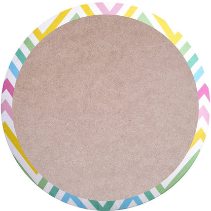 Set of 4 Round Placemats Covers 14 Dia inch Chevron Joy Pastel Corlors Chevron