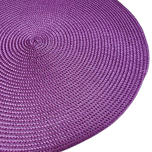 Set of 4 Tabletop Collection Indoor/Outdoor Purple Round Placemat 15" Dia