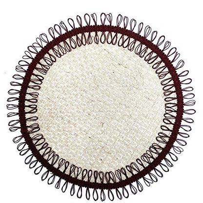 Charlo's Set of 2 Red Wine Sustainable Brazilian Jute Liz Round Placemats Sousplat 16" dia