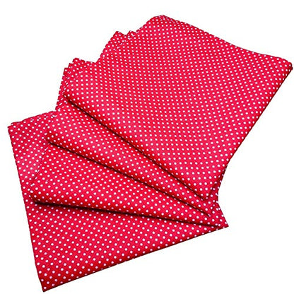 Charlo's Set of 4 Red Polka Dot 100% Cotton Cloth Napkins 15" by 15" Washable Reusable