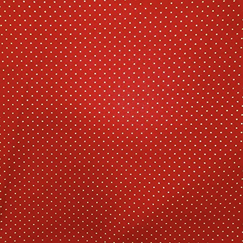 Charlo's Set of 4 Red Gold Polka Dot 100% Cotton Cloth Napkins 15" by 15" Washable Reusable