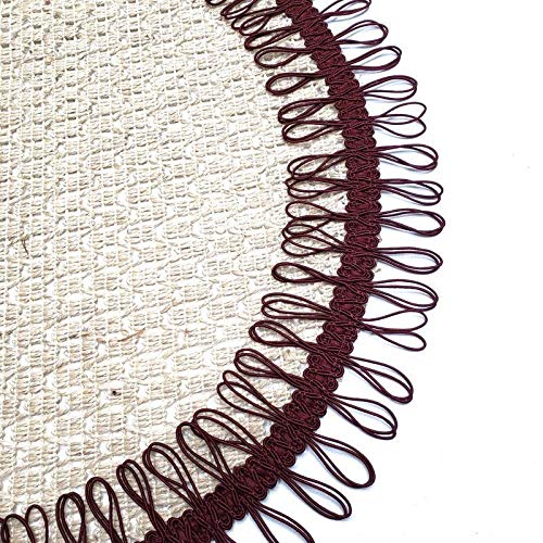 Charlo's Set of 2 Red Wine Sustainable Brazilian Jute Liz Round Placemats Sousplat 16" dia