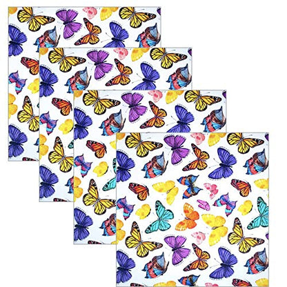 Charlo's Cloth Napkins Set of 4 Charlo's Butterflies 16" by 16" - White