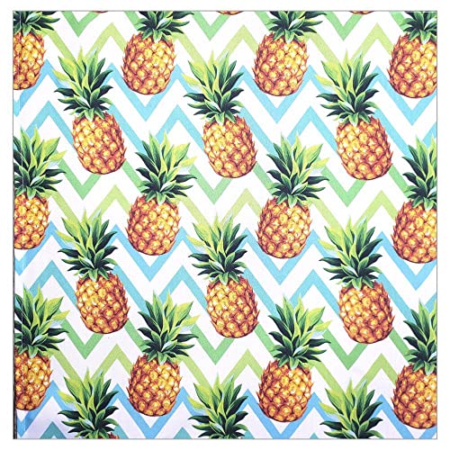 Charlo's Cloth Napkins Set of 4 Pineapple Zigzag 16" by 16" - Green