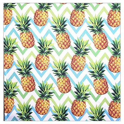 Charlo's Cloth Napkins Set of 4 Pineapple Zigzag 16" by 16" - Green