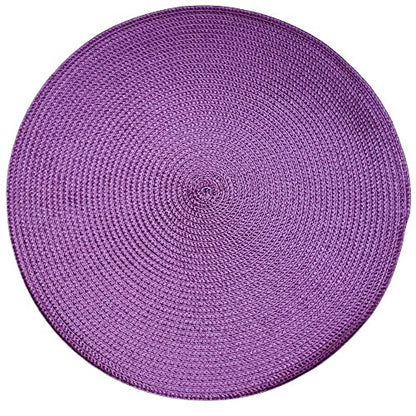 Set of 4 Tabletop Collection Indoor/Outdoor Purple Round Placemat 15" Dia