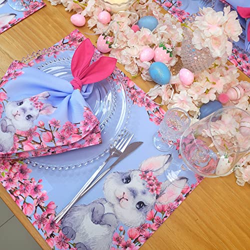 Set of 4 Cherry Tree Waterproof Rectangular Placemats Easter 17" x 13"