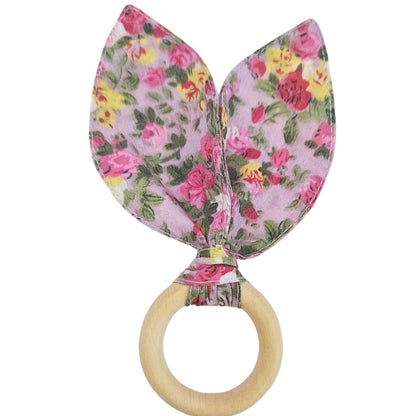 Maison Charlo | Easter Set of 4 Floral Mix Pink Bunny Ears Napkin Rings | Dining Table Decor