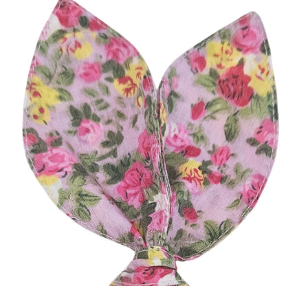 Maison Charlo | Easter Set of 4 Floral Mix Pink Bunny Ears Napkin Rings | Dining Table Decor