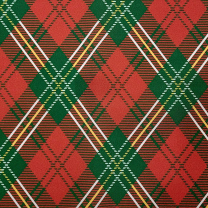 Set of 4 Placemats Christmas Plaid Cloth Waterproof 17" by 13"  - Green