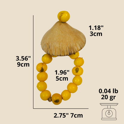 BIOJewelry Set of 6 Yellow Amazon Cone Coconut Babacu Acai Napkin Rings Handmade for Dining Table