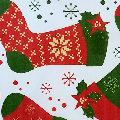 Set of 4 Placemats Christmas Santa Claus stocking Cloth Waterproof 17" by 13" - Red