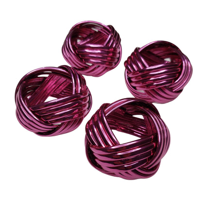 Maison Charlo | Set of 4 Metallic Rustic Braided Napkin Rings by Charlo - orange, pink for Mother's Day, Gift, Birthday