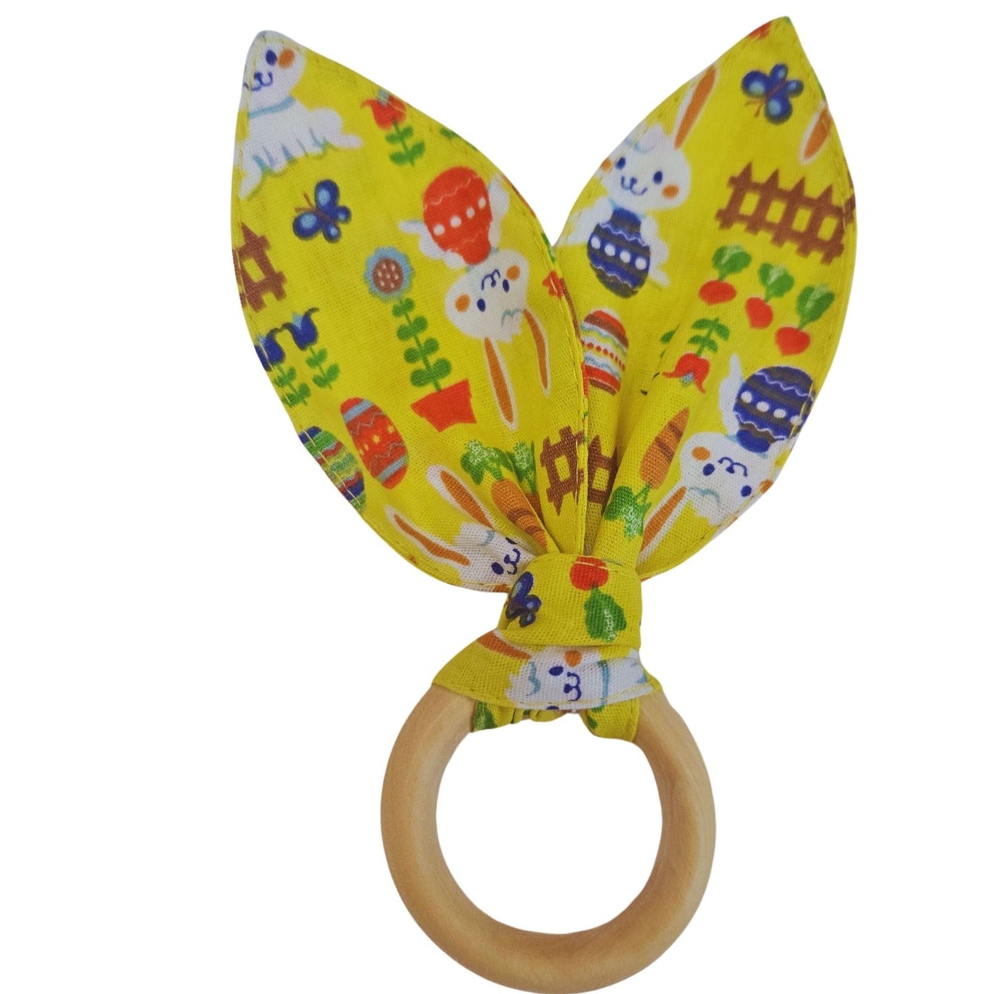 Maison Charlo | Easter Set of 4 Fun Yellow Bunny Ears Napkin Rings | Dining Table Decor