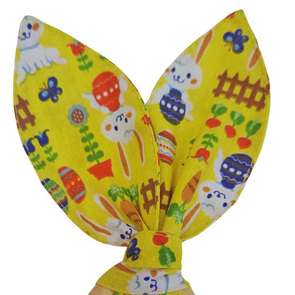 Maison Charlo | Easter Set of 4 Fun Yellow Bunny Ears Napkin Rings | Dining Table Decor