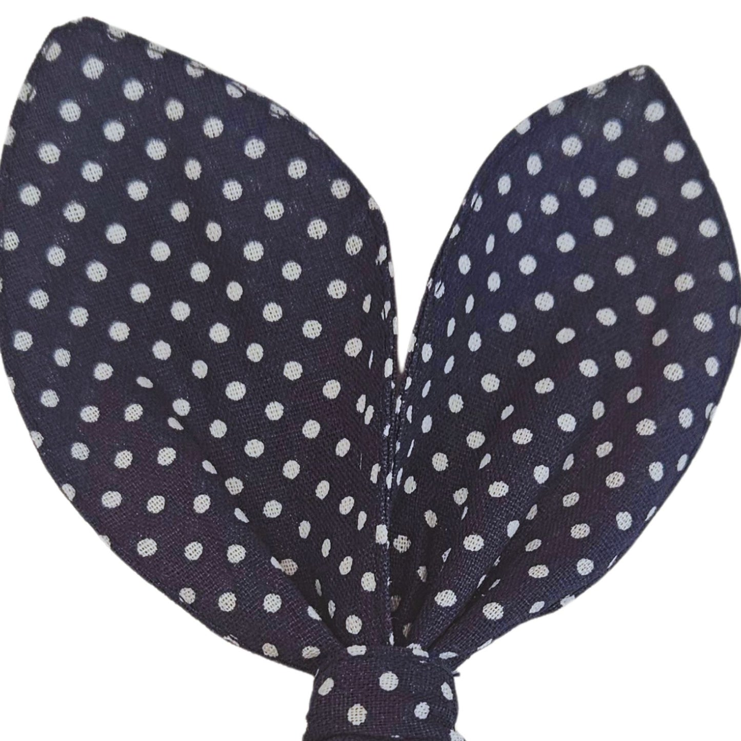 Maison Charlo | Easter Set of 4 Navy Polka Dot Bunny Ears Napkin Rings | Dining Table Decor