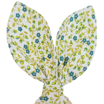 Maison Charlo | Easter Set of 4 Floral Lemon  Bunny Ears Napkin Rings | Dining Table Decor