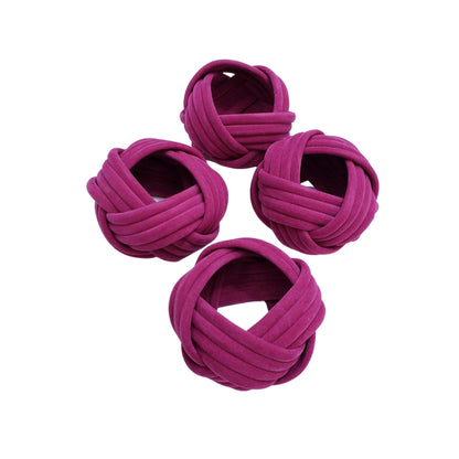 Maison Charlo | Set of 4 Woven Rustic Braided Napkin Rings by Charlo - Brown, yellow, pink for Mother's Day, Gift, Birthday