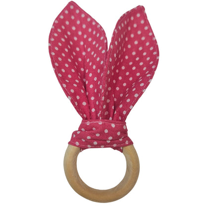 Maison Charlo | Easter Set of 4 Polka Dot Pink  Bunny Ears Napkin Rings | Dining Table Decor