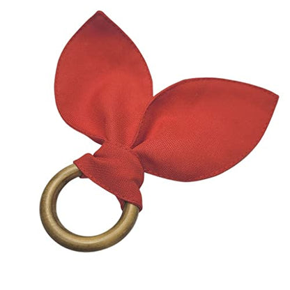 Maison Charlo | Set of 4 Red Bunny Ears Napkin Rings | Easter Decorations for Table