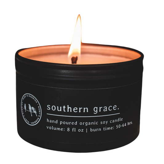 Artisanal Candle - Southern Grace | Matte Black Candle | Ruby's Rubbish