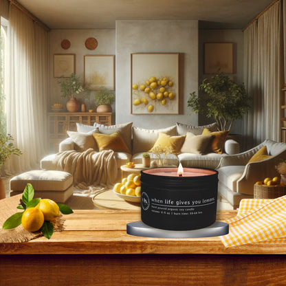 Artisanal Candle - When Life Gives You Lemons | Matte Black Candle | Ruby's Rubbish