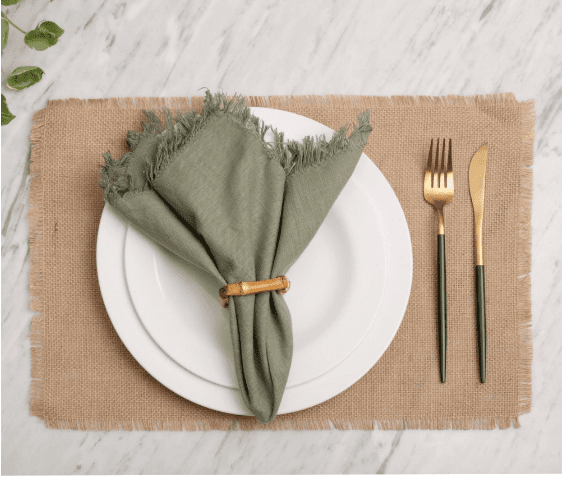 Charlo's Set of 4 Sustainable Rectangular Jute Rustic Chic Placemats 18" x 12"