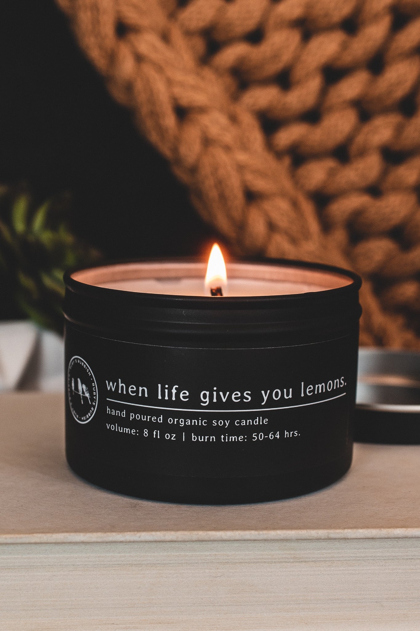 Artisanal Candle - When Life Gives You Lemons | Matte Black Candle | Ruby's Rubbish