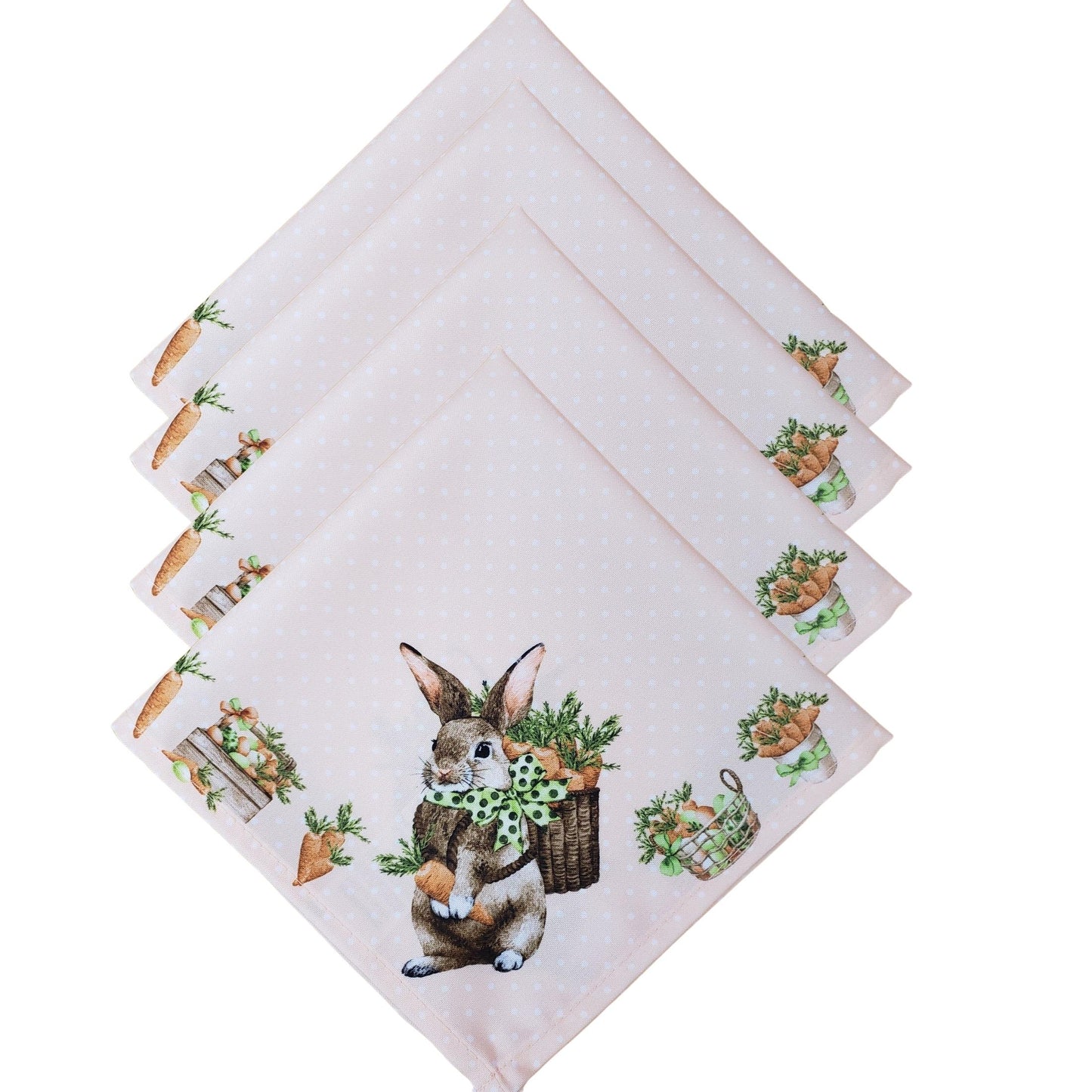 Charlo's Easter Cloth Napkins Carrot Basket Reusable Soft Durable Orange