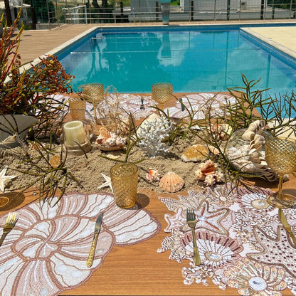 Charlo's Set 4 Premium Placemats Waterproof Sea Corals