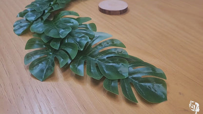 Charlo's Set 6 Green Monstera Leaf Tropical Napkin Rings Ecofriendly Pack for dining table decor