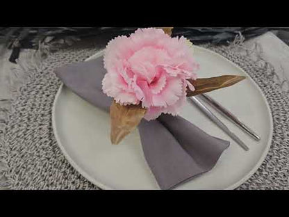 Maison Charlô | Set of 4 Rose Carnation Flower Napkin Rings for events, wedding, party, birthday