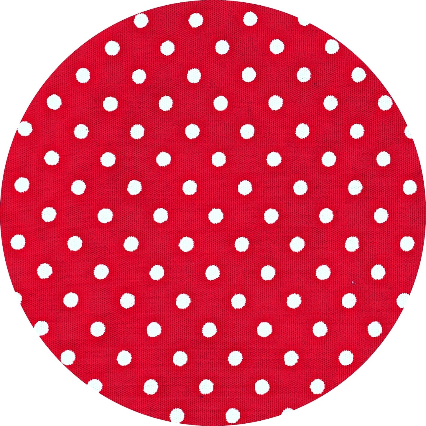 Set of 4 Round Placemats Covers 14 Dia inch Dot Polka Red White