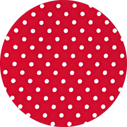 Set of 4 Round Placemats Covers 14 Dia inch Dot Polka Red White