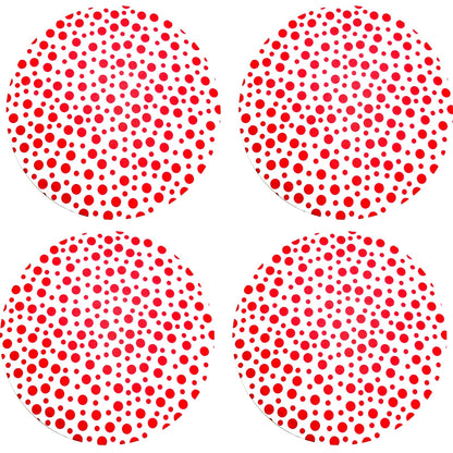 Charlo's Set of 4 Round Placemats Covers 14 Dia inch Fun Dot Polka