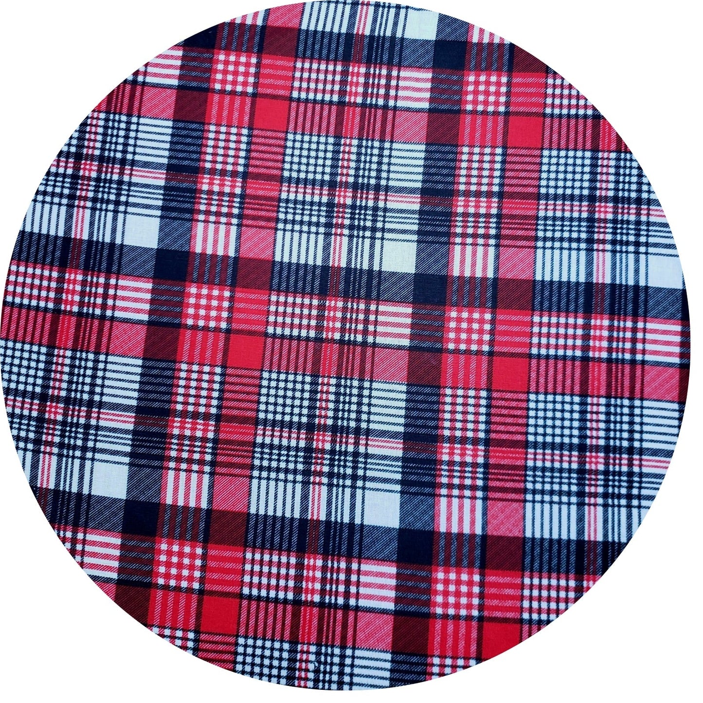 Charlo's Set of 4 Round Placemats Covers 14 Dia inch Plaid Sun of Night