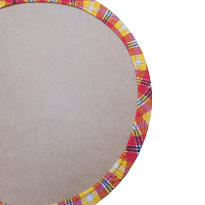 Charlo's Set of 4 Round Placemats Covers 14 Dia inch Xadrez Plaid Sun of Morning