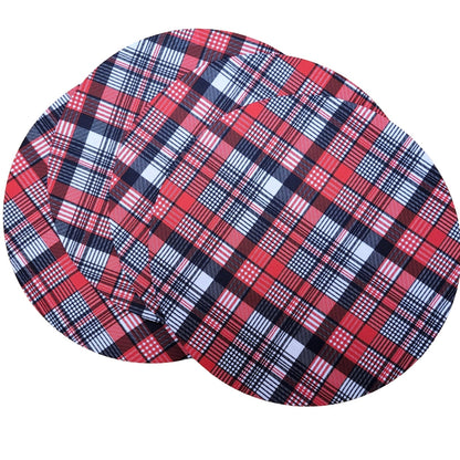 Charlo's Set of 4 Round Placemats Covers 14 Dia inch Plaid Sun of Night