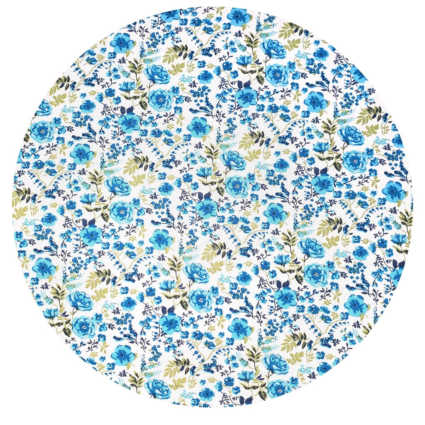 Charlo's Set of 4 Round Placemats Covers 14 Dia inch Sky Floral blue