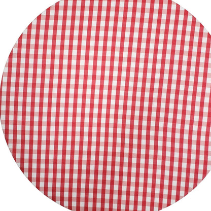 Charlo's Set of 4 Round Placemats Covers Red White Plaid 14 Dia inch